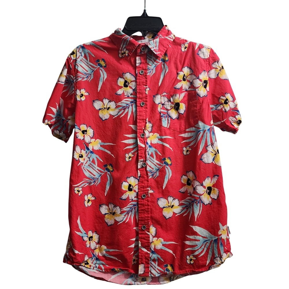Cornerstone Bodega Floral Print Button Up Hawaiian Shirt Short Sleeve Small‎